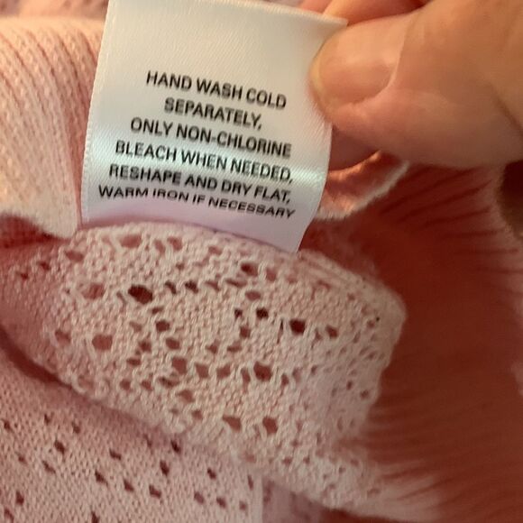 Pink Openwork Cardigan Sweater Set - Picture 9 of 9